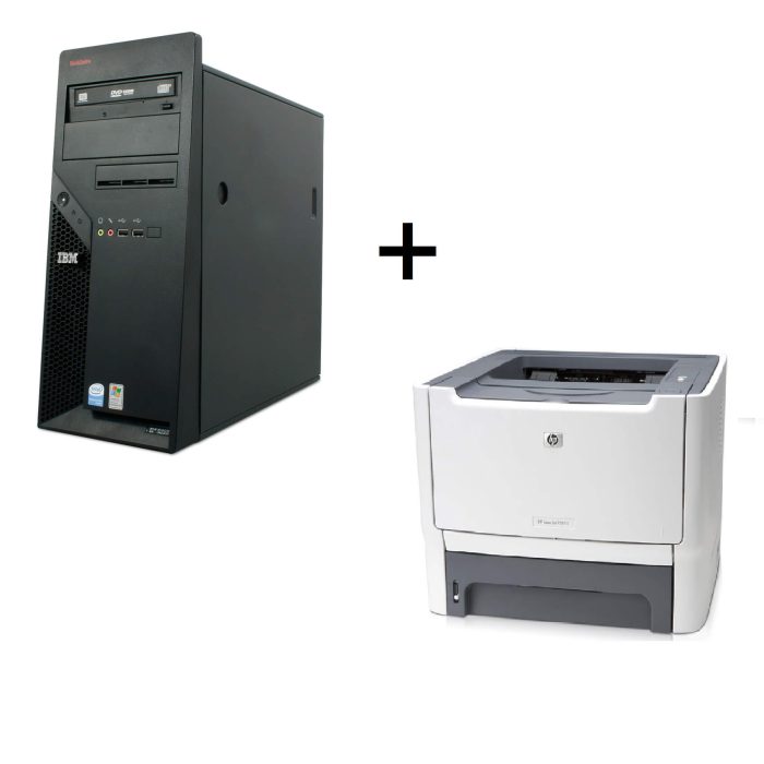 Calculator IBM Lenovo ThinkCentre M52 + Imprimantă A4 HP Laserjet P2015
