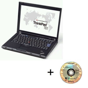 Pachet laptop IBM ThinkPad T61 + Licenta Windows 7 Home Refurbished