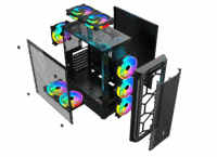 Carcasa Pro Gaming Diamond, Middle Tower, ATX, fara sursa, controller ARGB - imagine 3