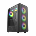Carcasa Pro Gaming Ghost, Middle Tower, ATX, fara sursa, controller ARGB, telecomanda