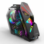 Carcasa Pro Gaming Hercule Black, Middle Tower, ATX, fara sursa, controller ARGB
