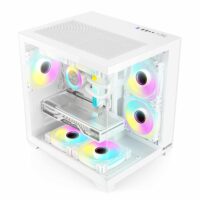 Carcasa Pro Gaming Ambra White, Cube Tower, M-ATX, fara sursa, 5x ARGB FAN, Controller ARGB - imagine 3
