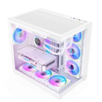 Carcasa Pro Gaming ELITE White, Cube Tower, ATX, fara sursa, 7x ARGB FAN, Controller ARGB - imagine 2